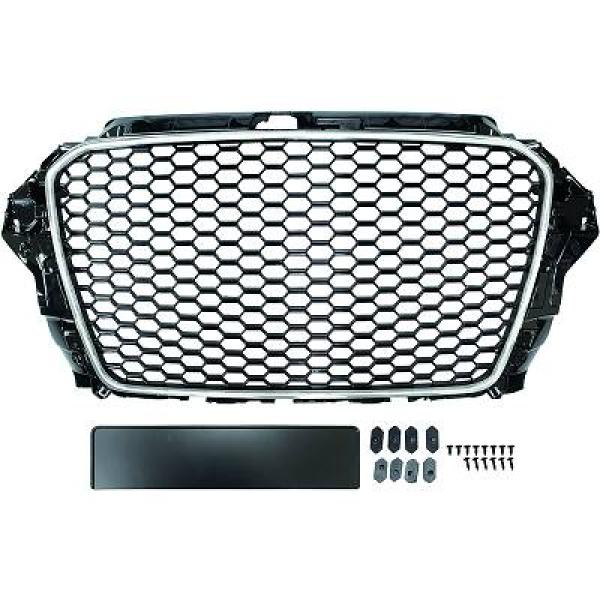 AUDI A3 8V 12-16 Honeycomb Krom/Svart Sportgrill RS-Look DIEDERICHS i gruppen Välj bilmodell / Audi / A3 - S3 - RS3 (8V) 2012-2019 / Styling hos DDESIGN AB (1033340)