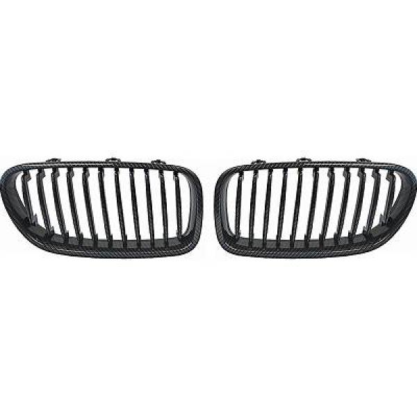 BMW 5-Serie F10/F11 10-13 Enkelribbad Kolfiberlook Sportgrill / Njurar DIEDERICHS i gruppen Välj bilmodell / BMW / 5-serie (F07-F10-F11) 11-17 / Styling / Grill hos DDESIGN AB (1225440)