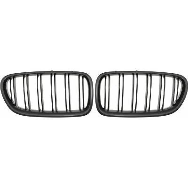 BMW 5-Serie F10/F11 13-17 Dubbelribbad Mattsvart Sportgrill / Njurar DIEDERICHS i gruppen Bilmodeller / BMW / 5-serie (F07-F10-F11) 11-17 / Styling / Grill hos DDESIGN AB (1225741)