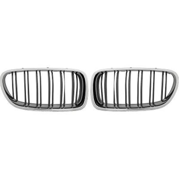 BMW 5-Serie F10/F11 13-17 Dubbelribbad Svart/Krom Sportgrill / Njurar DIEDERICHS i gruppen Välj bilmodell / BMW / 5-serie (F07-F10-F11) 11-17 / Styling / Grill hos DDESIGN AB (1225742)