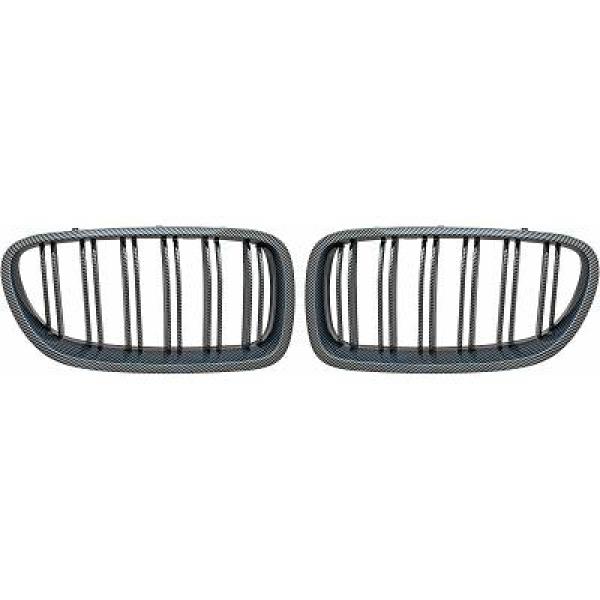 BMW 5-Serie F10/F11 13-17 Dubbelribbad Kolfiberlook Sportgrill / Njurar Sport-Look DIEDERICHS i gruppen Välj bilmodell / BMW / 5-serie (F07-F10-F11) 11-17 / Styling / Grill hos DDESIGN AB (1225941)