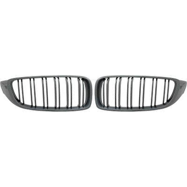 BMW 4-Serie F32/33/36 13-21 Dubbelribbad Kolfiberlook Sportgrill / Njurar Sport-Look DIEDERICHS i gruppen Välj bilmodell / BMW / 3-serie-4-serie (F30-F36) 11-19 / Styling / Grill hos DDESIGN (1245343)