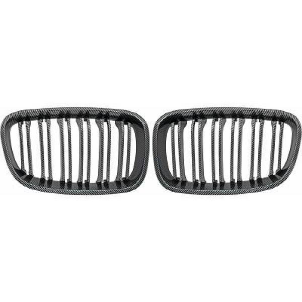 BMW 1-Serie F20 11-15 Dubbelribbad Kolfiberlook Sportgrill / Njurar Sport-Look DIEDERICHS i gruppen Välj bilmodell / BMW / 1-serie 2-serie (F20-F23) 2011-2019 / Styling / Grill hos DDESIGN AB (1281642)