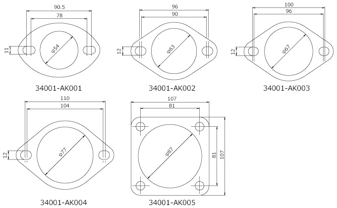 34001-AK005 HKS 85mm Avgaspackning