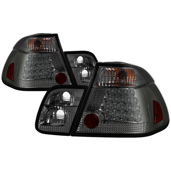 ALT-YD-BE4602-4D-LED-SM BMW E46 02-05 4Dr (Röda glödlampor ingår ej) Bakljus - Röktonade Spyder Auto