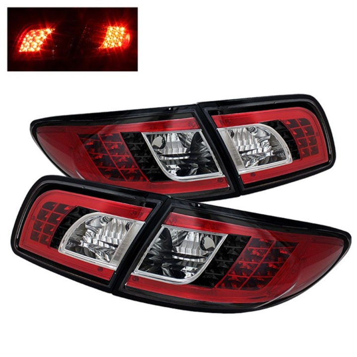 ALT-YD-M603-LED-BK Mazda 6 03-08 4/5DR (Ej Kombi) LED Bakljus - Svarta Spyder Auto