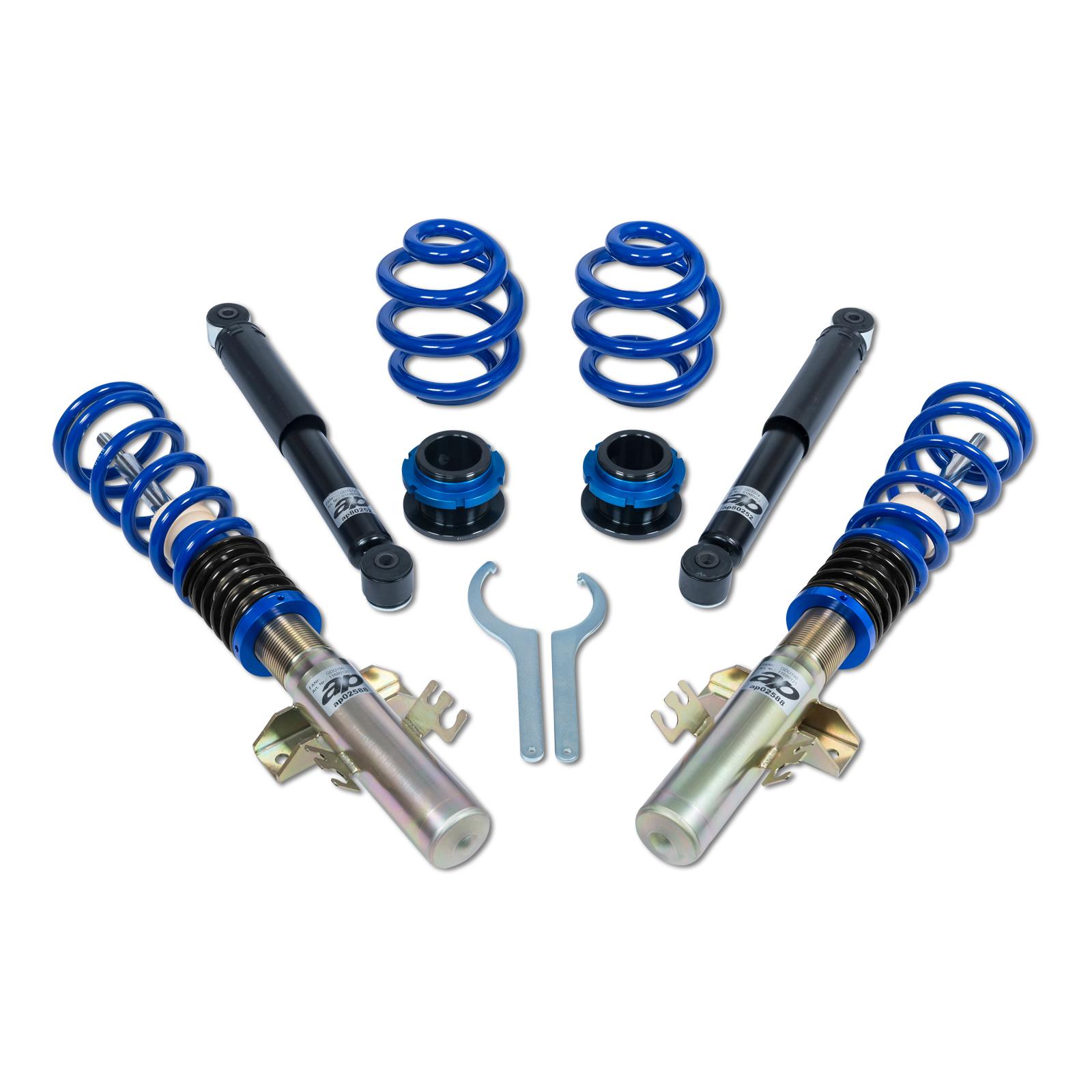 Volkswagen T5, T6, Multivan, Transporter 7HC,7HCA,7HM,7HMA,7HK,7J0,7HKX0 2WD/4WD (Klamma) Höjdjusterbara Coilovers AP Suspension i gruppen Välj bilmodell / VW / Transporter T5 / Chassi / Stötdämpning hos DDESIGN AB (AP-11580040)