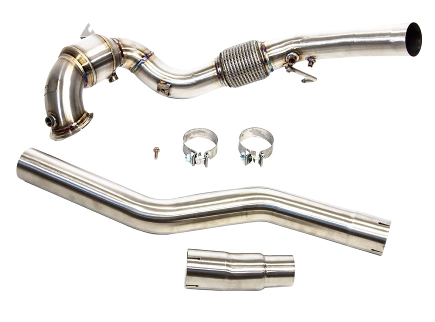 VW Golf R MK8 2020+ Downpipe Med 200Cells Sportkatalysator AirTec i gruppen Välj bilmodell / VW / Golf 8 R 20+ hos DDESIGN AB (ATEXHVAG2)