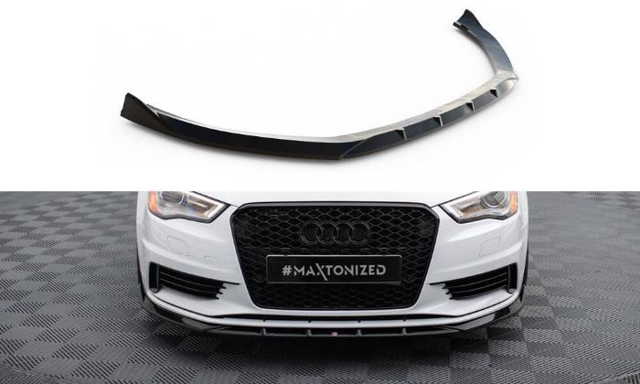 Audi A3 Sedan 8V 2013-2016 Frontsplitter V.1 Maxton Design i gruppen Välj bilmodell / Audi / A3 - S3 - RS3 (8V) 2012-2019 / Styling hos DDESIGN AB (AU-A3-3-S-FD1G)