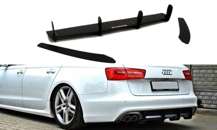 AU-A6-C7-SLINE-AV-CNC-RS1 Audi A6 S-Line C7 2011-2014 Diffuser Med Splitters 1x2 Maxton Design