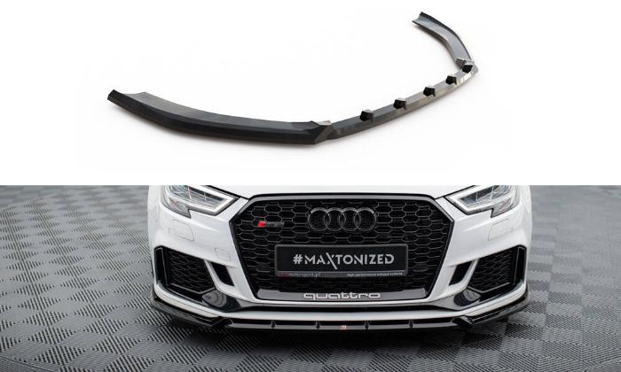 Audi RS3 8V (Facelift) Sedan 2017-2020 Frontsplitter V.3 Maxton Design i gruppen Välj bilmodell / Audi / RS 3 2015+ / Styling hos DDESIGN AB (AU-RS3-8VF-S-FD3G)