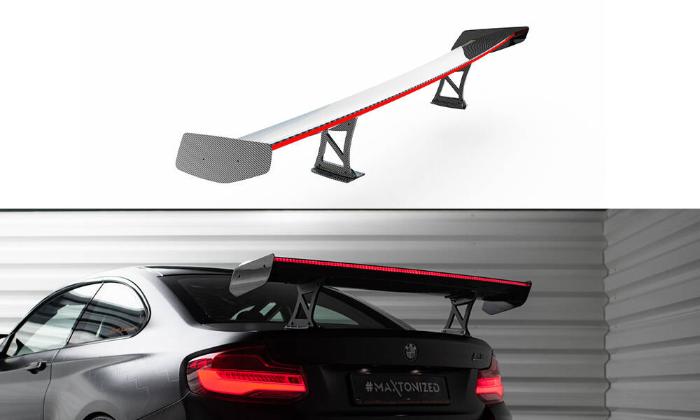 BMW M2 F87 2016-2020 Kolfibervinge Spoiler med LED-Ljus Smal Infästning Maxton Design i gruppen Välj bilmodell / BMW / M2 2-serie (F87) 2015+ / Styling hos DDESIGN AB (CFBMM2F87WING5INT245PLED)