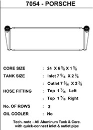 CSF7054 Porsche 997 Turbo (Centerplacerad) Kylare CSF Radiators