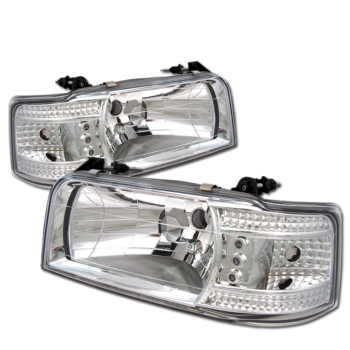 HD-YD-FB92-1PC-C Ford F150 92-96 / Ford Bronco 92-96 1PC LED (Utbytbara LEDs) Strålkastare - Krom Spyder Auto