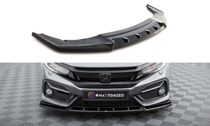 Honda Civic Sport FK Mk10 2017-2022 Frontsplitter V.1 Maxton Design i gruppen Välj bilmodell / Honda / Civic FC - FK Standard 16-21 / Styling / Front hos DDESIGN AB (HO-CI-10-SPORT-FD1G)