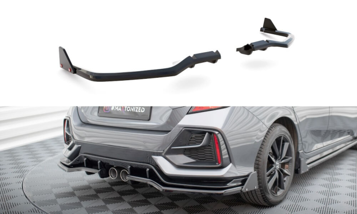 Honda Civic Sport FK Mk10 Facelift 2020-2022 Bakre Splitter (Med Splitters) + Splitters V.1 Maxton Design i gruppen Välj bilmodell / Honda / Civic FC - FK Standard 16-21 / Styling / Bak hos DDESIGN AB (HO-CI-10-SPORT-RS1-RD1-RS)