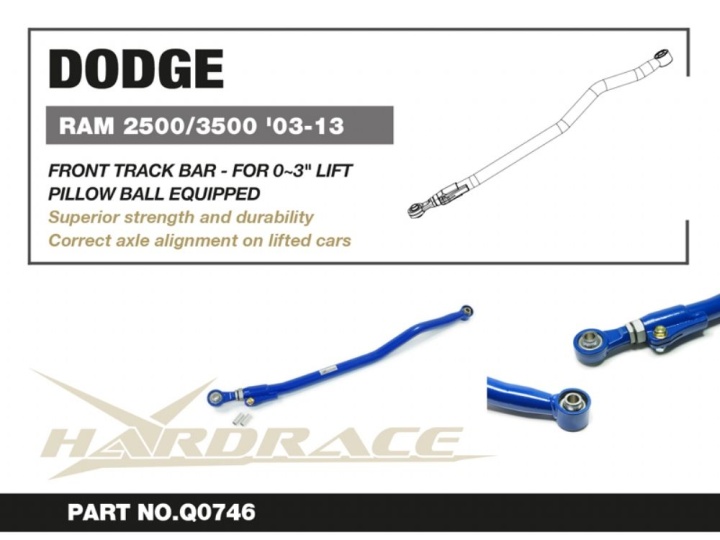 HR-Q0746 Dodge RAM 2500/3500 03-13 Främre Justerbar Trackbar (LIFT 0~3