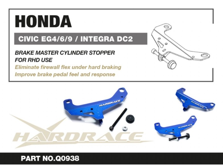 HR-Q0938 Honda Civic EG4/6/9 / INTEGRA DC2 (RHD) Bromscylinderstopp - 1Delar/Set Hardrace