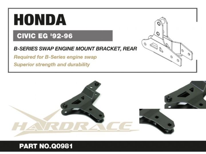 HR-Q0981 Honda Civic EG 92-96 (B-SERIES SWAP) Bakre Motorfäste - 1Delar/Set Hardrace