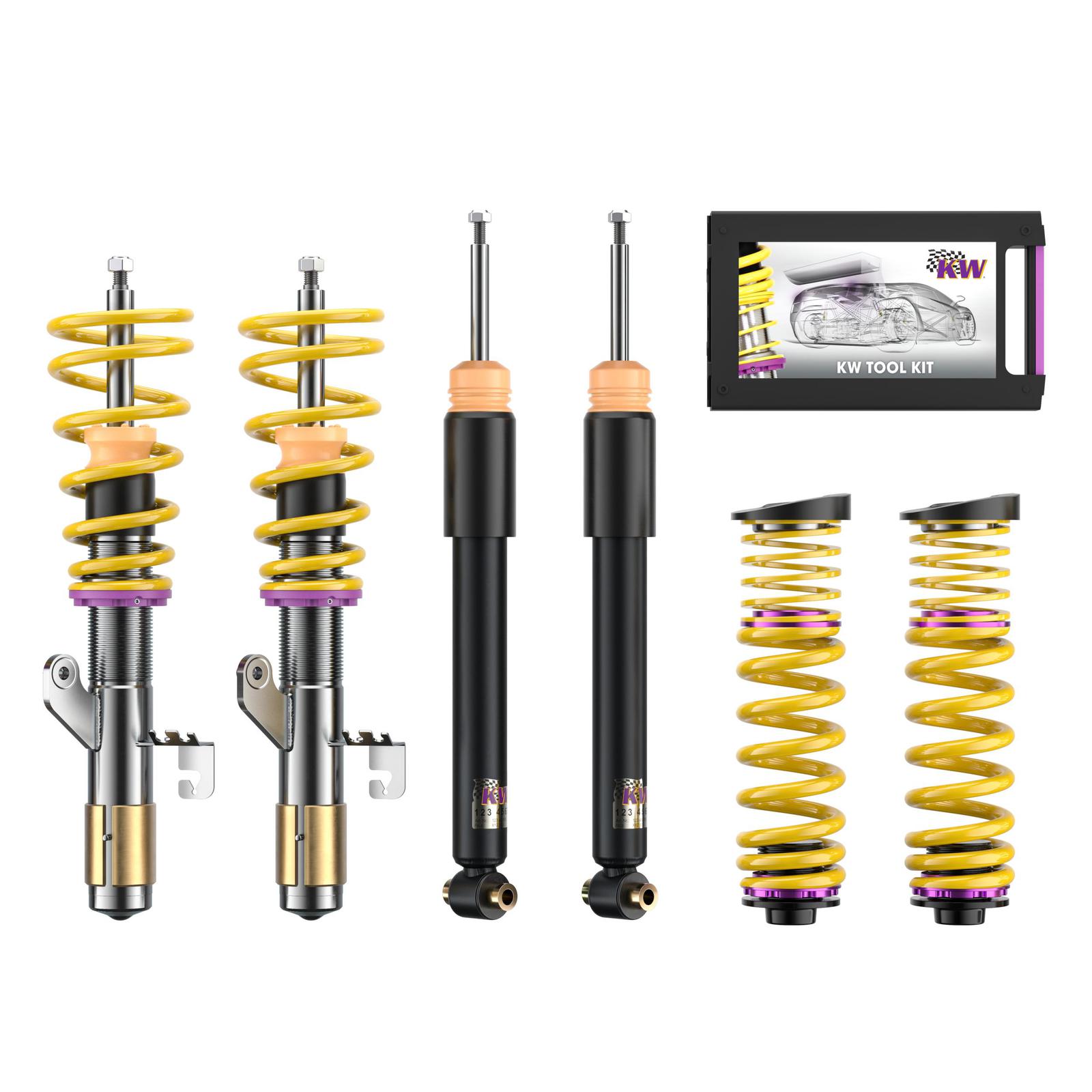 1022000G Coilovers Inox V1 (inkl. Cancellation Kit) KW Suspension i gruppen Välj bilmodell / BMW / 3-serie-4-serie (F30-F36) 11-19 / Chassi / Fjädring (F32) hos DDESIGN (KW-1022000G)