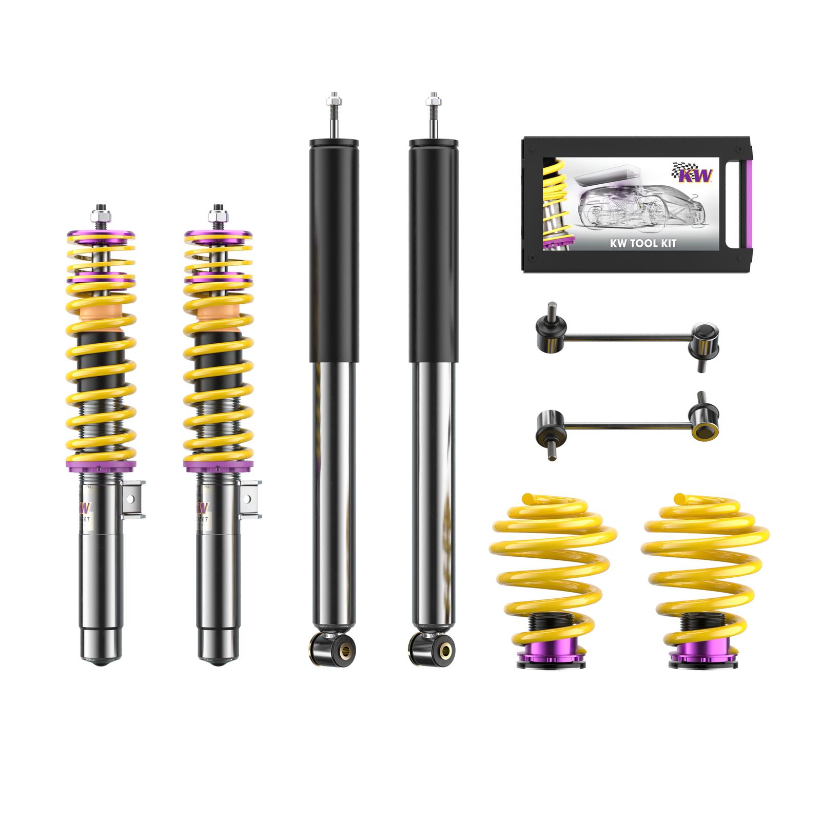 10220022 Coilovers Inox V1 KW Suspension i gruppen Välj bilmodell / BMW / 3-serie (E46) 1998-2005 / Chassi / Coilovers & Luftfjädring hos DDESIGN (KW-10220022)