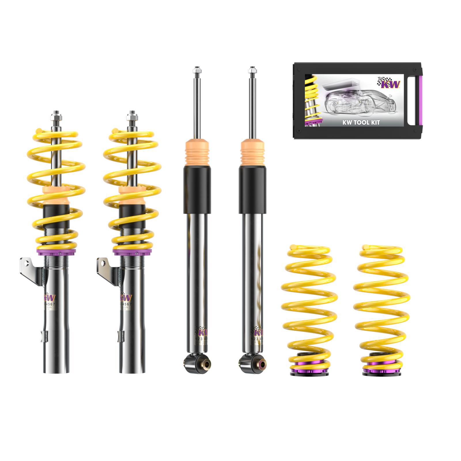 1028000R Coilovers Inox V1 (inkl. Cancellation Kit) KW Suspension i gruppen Välj bilmodell / Seat / Leon Mk3 12-20 / Chassi / Coilovers hos DDESIGN (KW-1028000R)