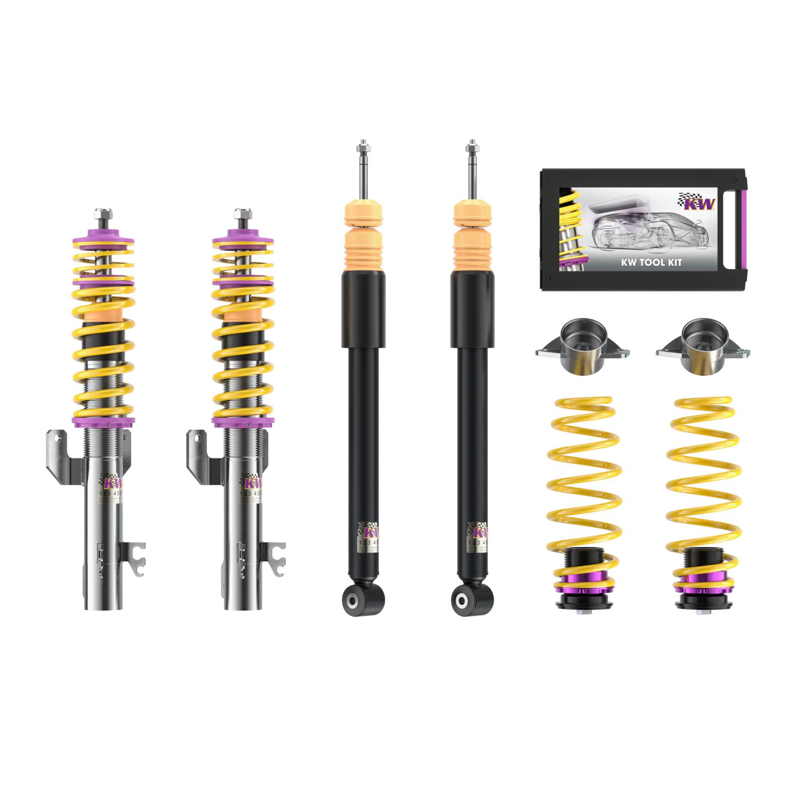 102800AD Coilovers Inox V1 (inkl. Cancellation Kit) KW Suspension i gruppen Välj bilmodell / VW / Polo 09-16 / Chassi / Fjädring hos DDESIGN (KW-102800AD)