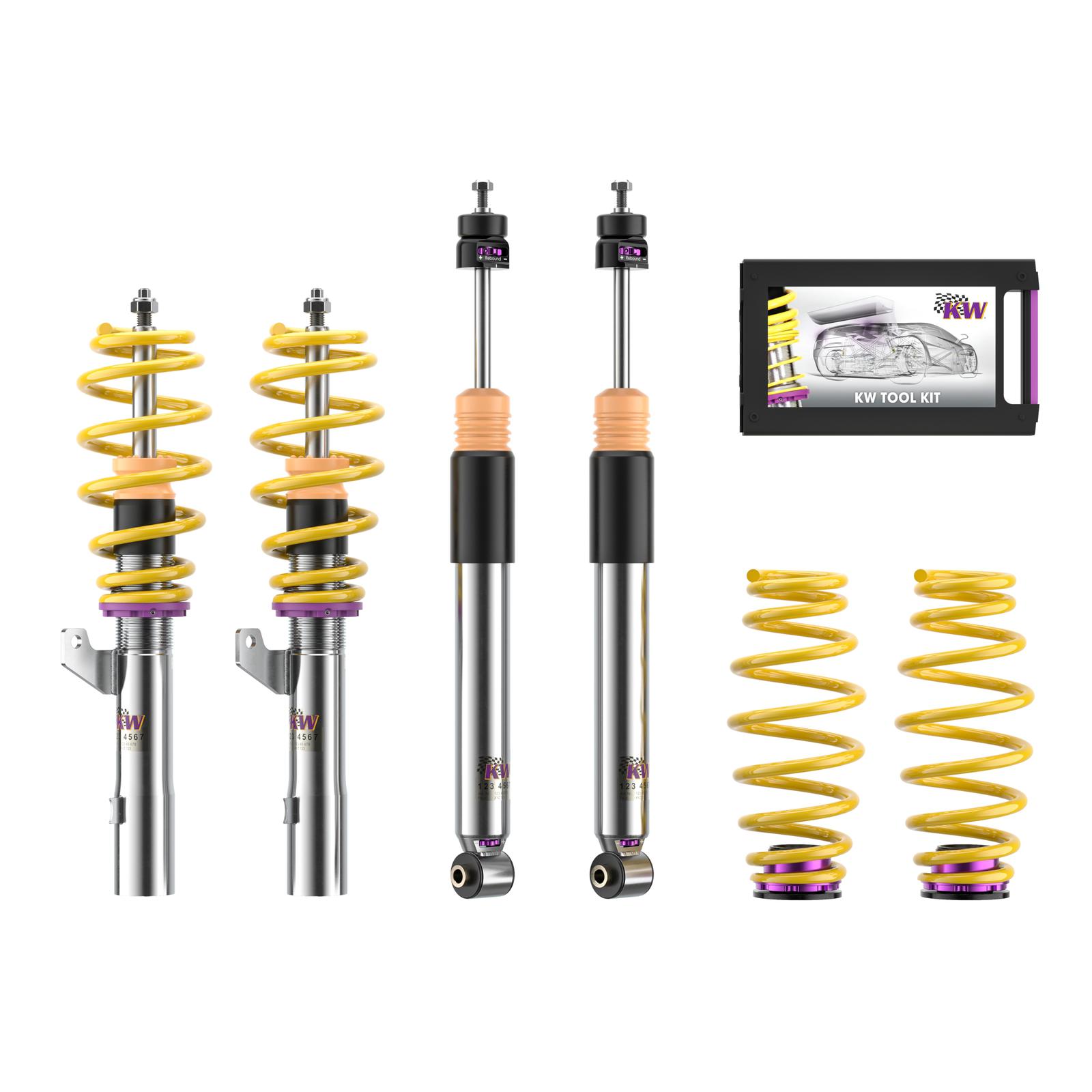 3528000U Coilovers Inox V3 KW Suspension i gruppen Välj bilmodell / VW / Golf 7 Standard 12-19 / Chassi / Golf MK7 Fjädring hos DDESIGN (KW-3528000U)