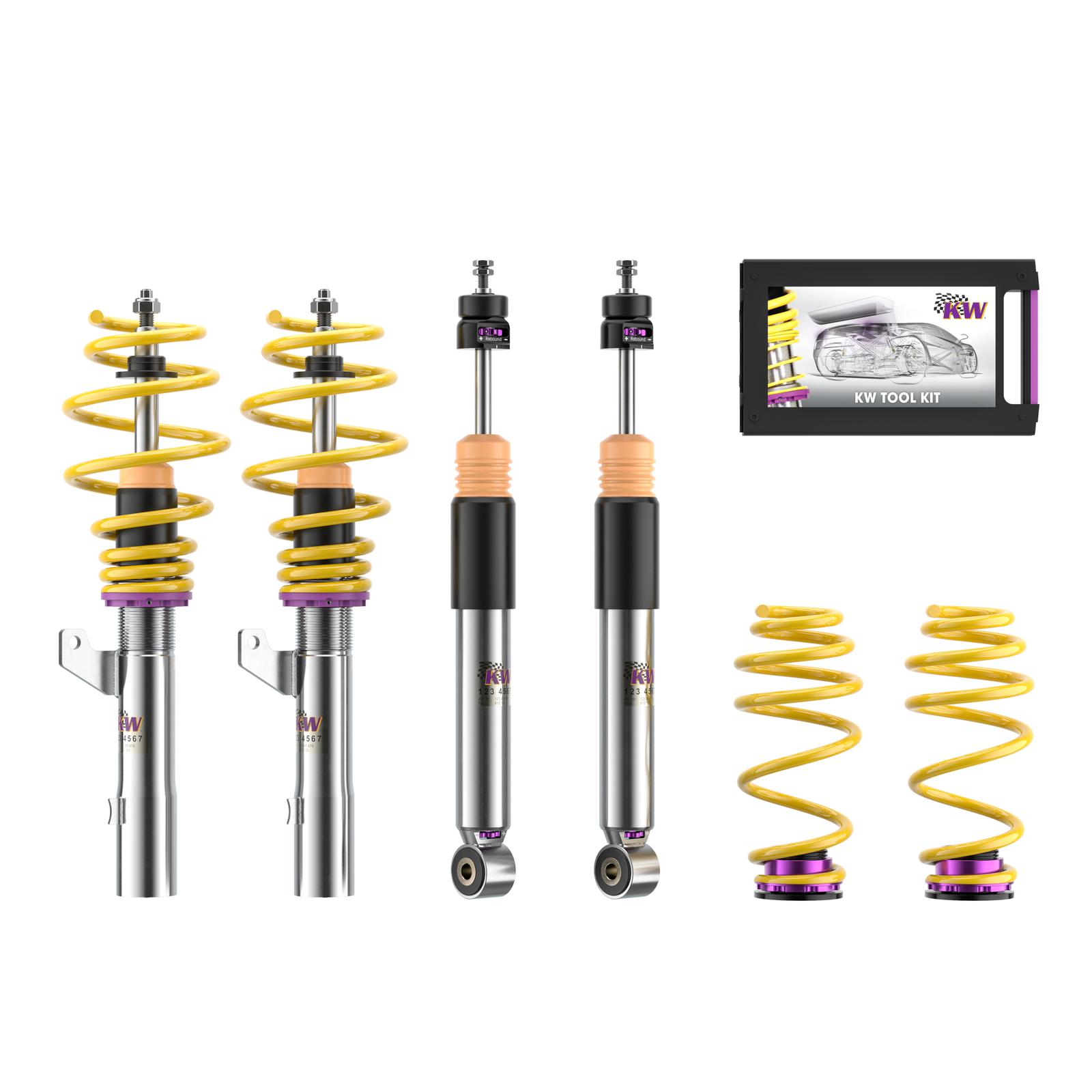 35281036 Coilovers Inox V3 (inkl. Cancellation Kit) KW Suspension i gruppen Välj bilmodell / Audi / TT (8J) 2006-2014 & TT (8S) 2014+ / Chassi / Coilovers hos DDESIGN (KW-35281036)