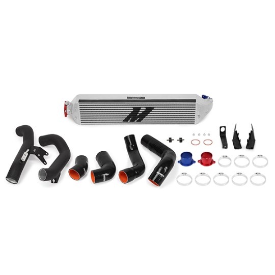 MMINT-CIV-16KSLWBK Honda Civic 1.5T Intercooler Kit 16-21 Silver Med Svarta Rör Mishimoto