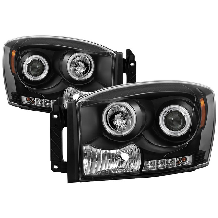 PRO-YD-DR06-CCFL-BK Ram 1500-3500 06-09 Strålkastare Projektor LED (Utbytbara LEDs) - Svarta Spyder Auto