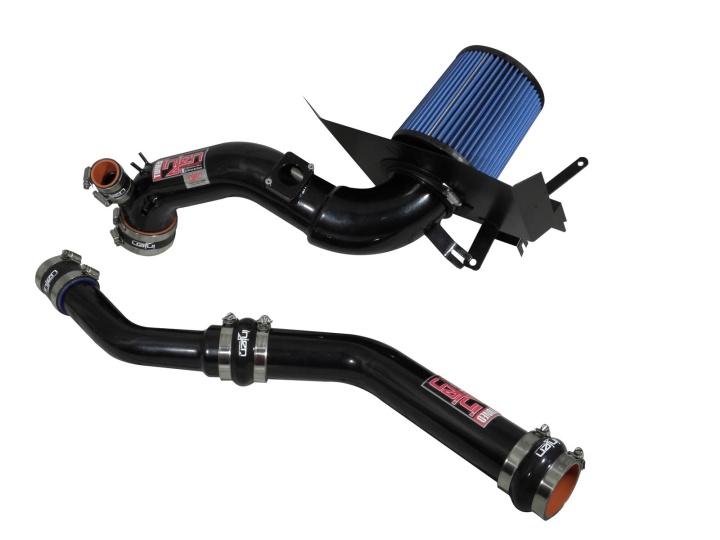 SP1899BLK-2247 Mitsubishi Evo X 2.0L Turbo 4cyl. 08+ Short Ram Luftfilterkit Med Övre Intercoolerrör Injen