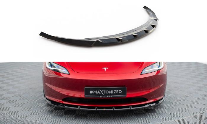 Tesla Model 3 Highland (Facelift) 2023+ Frontsplitter V.2 Maxton Design i gruppen Välj bilmodell / Tesla Motors / Tesla Model 3 2017+ / Styling hos DDESIGN AB (TE-MODEL3-1F-FD2G)