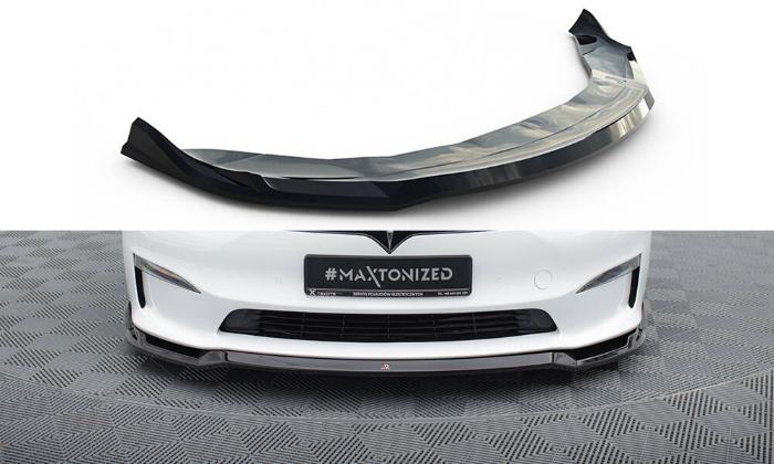 Tesla Model S Plaid Mk1 Facelift 2021+ Frontsplitter V.2 Maxton Design i gruppen Välj bilmodell / Tesla Motors / Tesla Model S 2012+ hos DDESIGN AB (TE-MODELS-1F2-PL-FD2G)