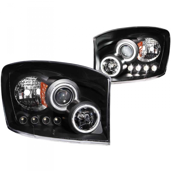  Dodge RAM 1500 2006-2008 Projector Strålkastare Med Halo Svart (SMD LED) ANZO i gruppen Bilmodeller / Dodge / Ram 01-08 / Styling hos DDESIGN AB (anz111104)