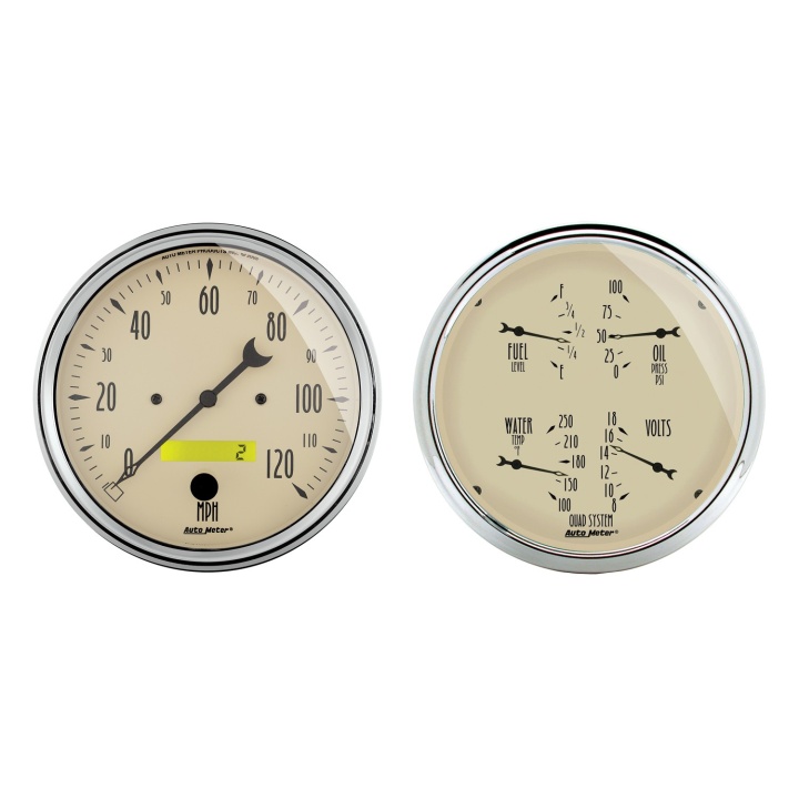 atm1803 Mätarkit 2st QUAD & SPEEDOMETER 127mm ANTIQUE BEIGE