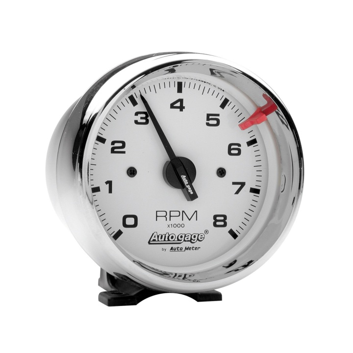 atm2304 Varvräknare 3 3/100mm 8K RPM PEDESTAL WHT DIAL Krom CASE AUTOGAGE