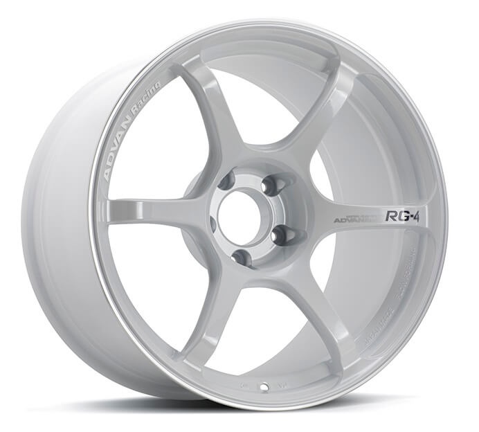 avnYA48F47MWMR Advan RG-4 18x7.5 +47 5x114.3 Racing Vit & Svarvad Kant Fälg