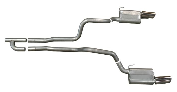 gib319005 Mustang 4.0L 05-10 Dual Split Rear Exhaust V-8 Look 2.5