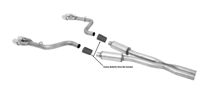 gib617010-1 Challenger RT Scat-Pack 5.7L 17-20 Dual Exhaust W/ Quad Tip Exit- Manual Trans Rostfritt Cat-Back Avgassystem Gibson