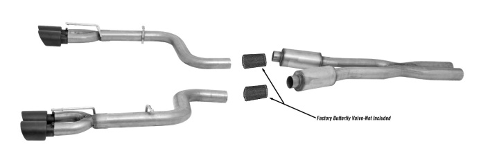 gib617010-B-1 Challenger Hellcat 5.7L 17-20 Dual Exhaust W/ Quad Tip Exit- Manual Trans Rostfritt Cat-Back Avgassystem Gibson