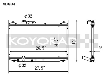 koyKH082661 Honda Civic SI 12-15 2.4L Coupe and Sedan Aluminium Kylare Koyorad