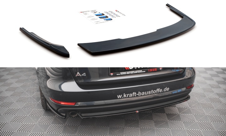 var-AU-A4-B9-AV-RSD1T Audi A4 Avant B9 2015-2019 Bakre Splitter V.1 Maxton Design 