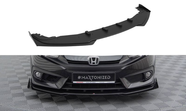 Honda Civic Mk10 2017-2022 Street Pro Frontläpp / Frontsplitter med Splitters Maxton Design i gruppen Välj bilmodell / Honda / Civic FC - FK Standard 16-21 / Styling / Front hos DDESIGN AB (var-HOCI10CNC-FD1-FSF1)