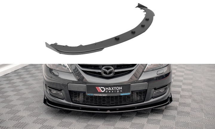 var-MA3MPS1CNC-FD1B-FSF1G Mazda 3 MPS Mk1 2006-2008 Street Pro Frontsplitter + Splitters V.1 Maxton Design 