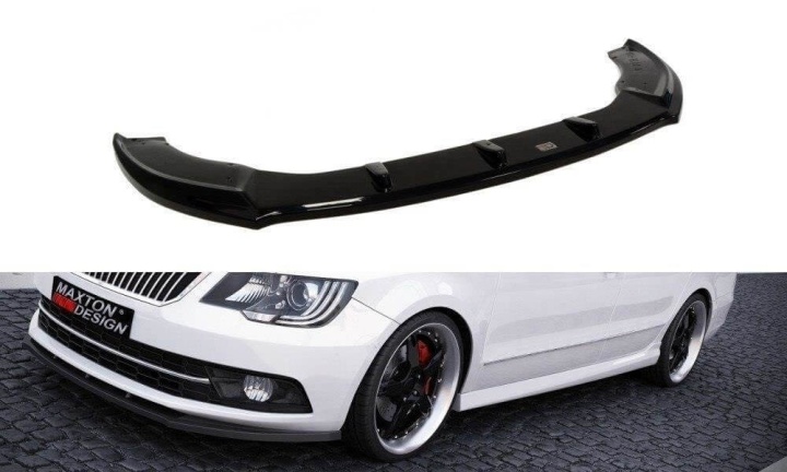 var-SK-SU-2F-FD1T Skoda Superb Mk2 2013-2015 Frontsplitter V.1 Maxton Design 