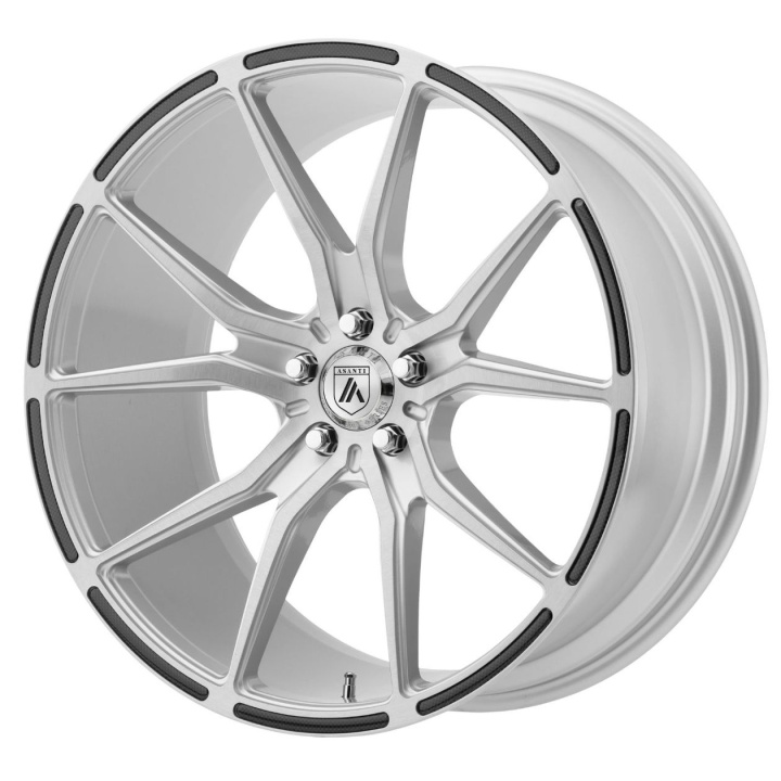 wlp-ABL13-20901235SL Asanti Black Vega 20X9 ET35 5x114.3 72.60 Brushed Silver W/ Carbon Fiber Inserts