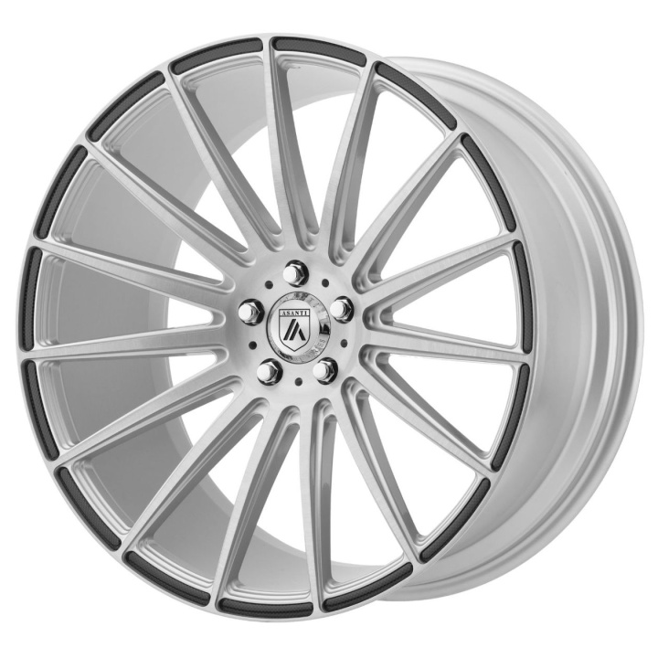 wlp-ABL14-22051235SL Asanti Black Polaris 22X10.5 ET35 5x114.3 72.60 Brushed Silver W/ Carbon Fiber Inserts