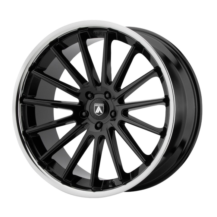 wlp-ABL24-24901232BK Asanti Black Beta 24X9 ET32 5x114.3 72.60 Gloss Black W/ Chrome Lip