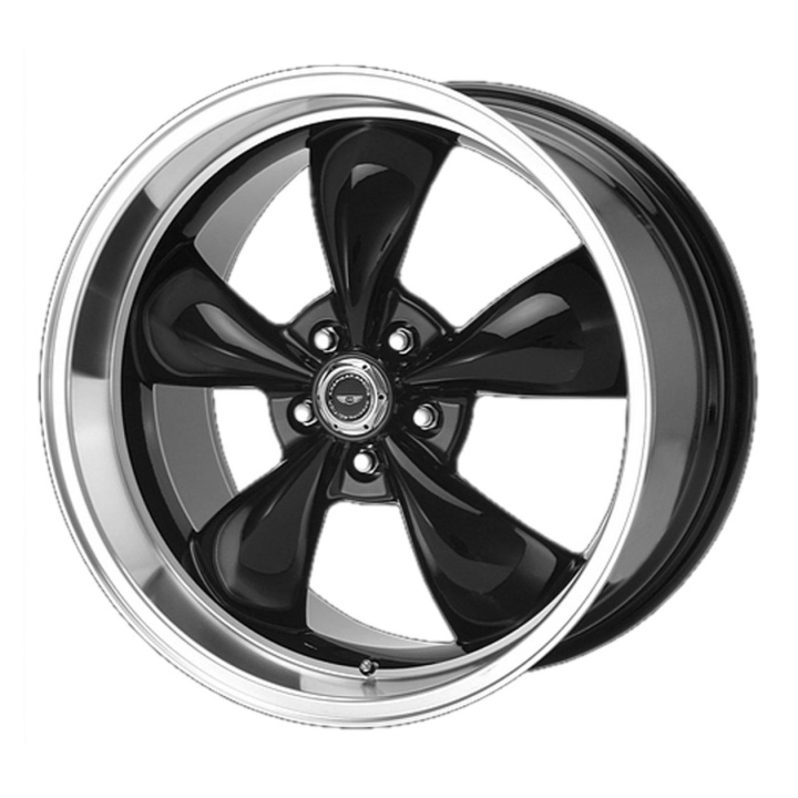 wlp-AR105M6766B American Racing Torq Thrust M 16X7 ET35 5x114.3 72.60 Gloss Black W/ Machined Lip